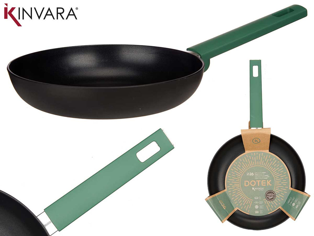 26Cm Green Pressed Aluminium Frying Pan