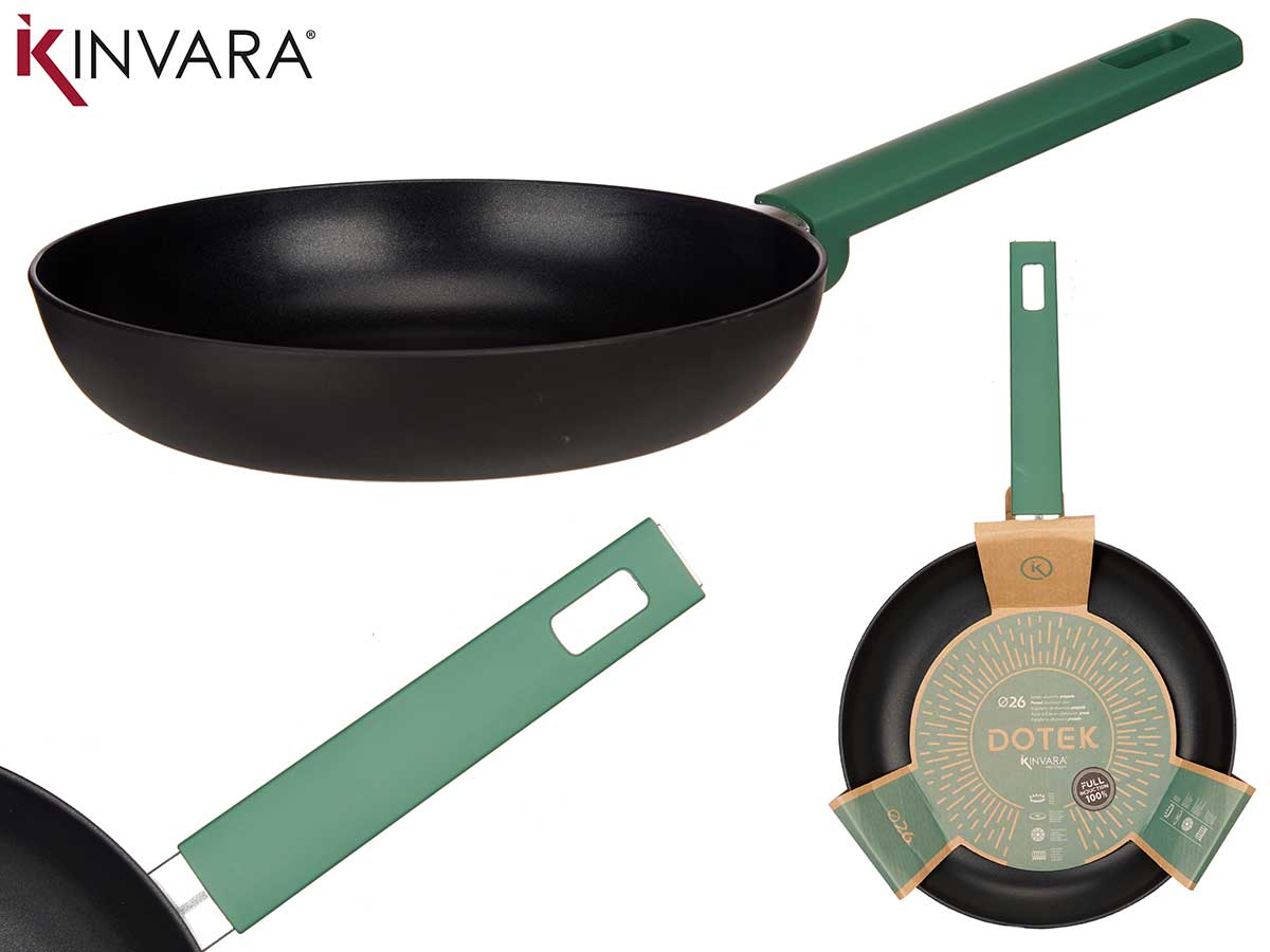 26Cm Green Pressed Aluminium Frying Pan
