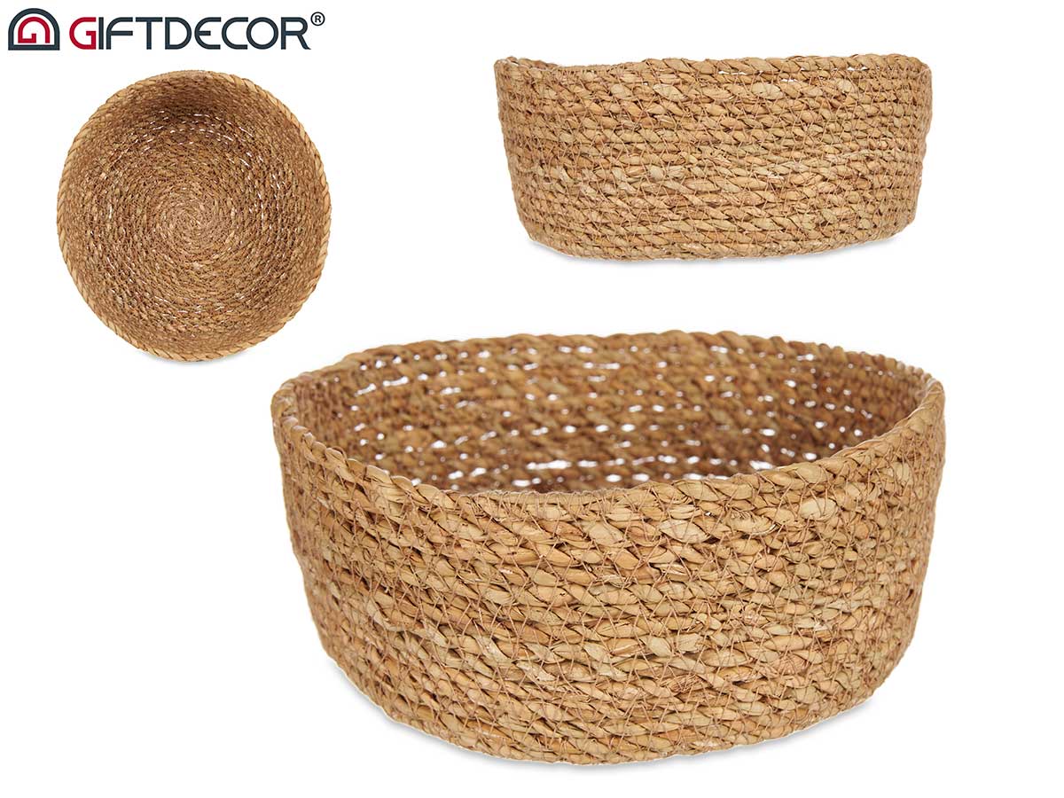 Natural Round Plant Fiber Basket 20 cm