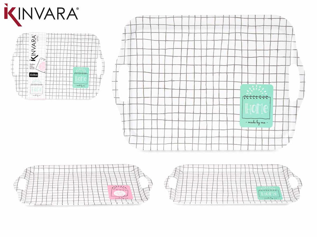42X30Cm Squares Melamine Tray Assort 2