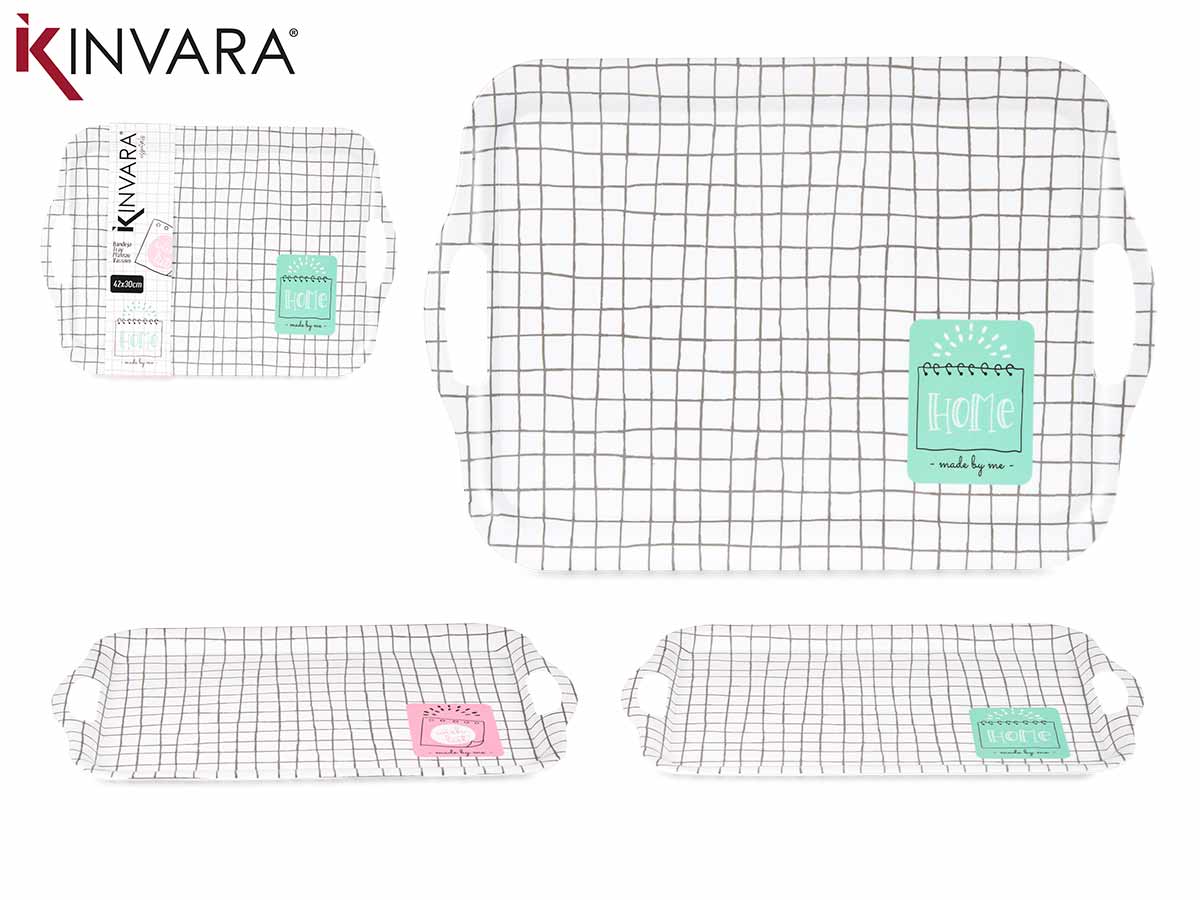 42X30Cm Squares Melamine Tray Assort 2