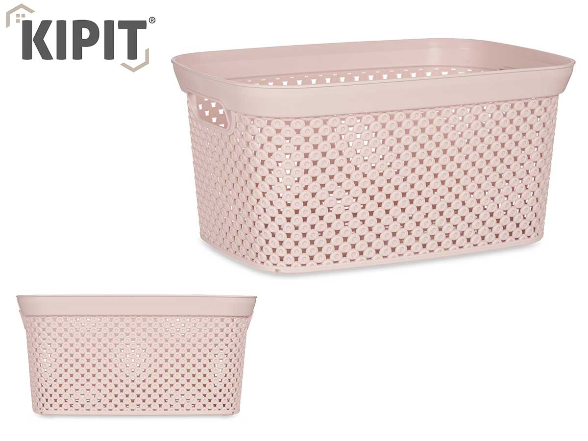 Pink Plastic Organiser Basket 10L