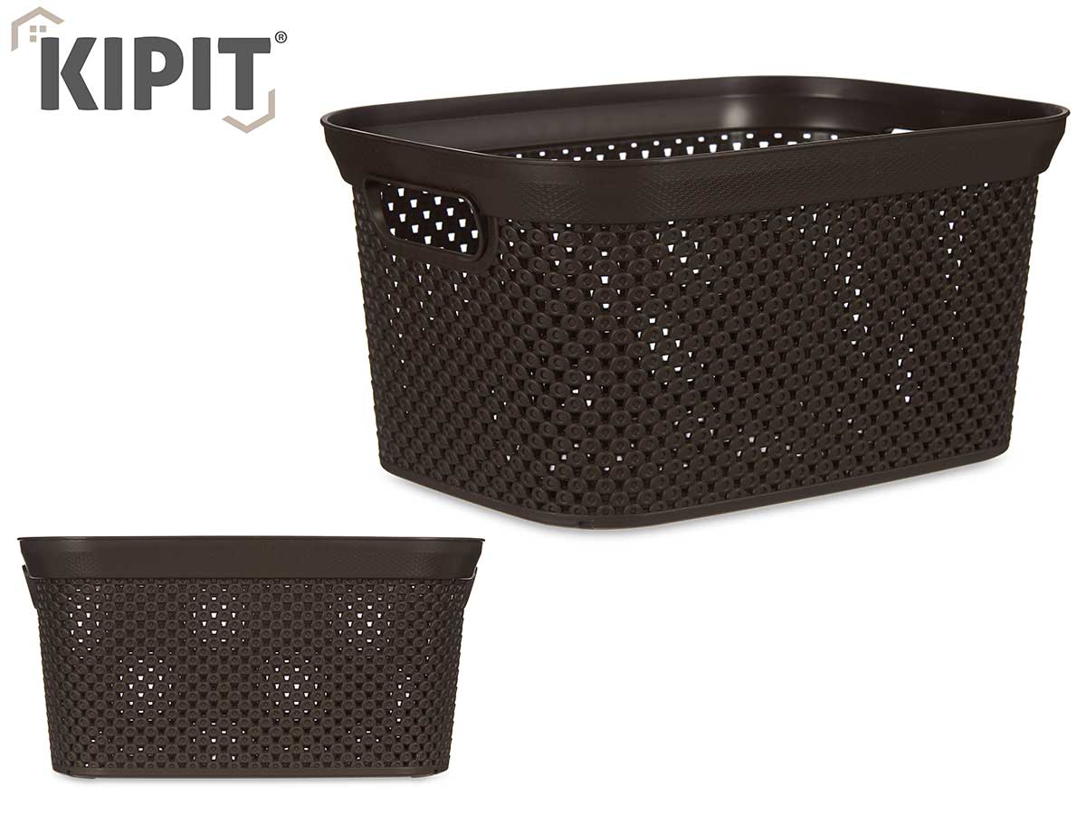 Brown Plastic Organiser Basket 5L