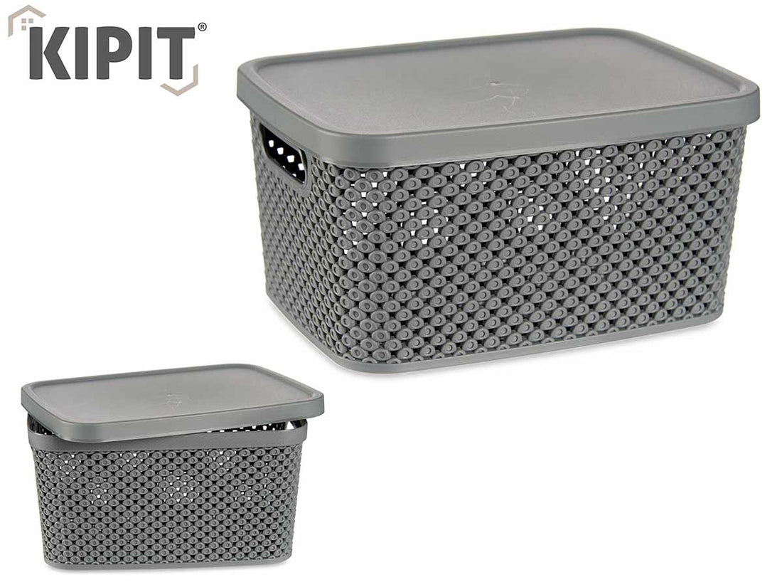 Plastic Organiser Box W Lid Anthracite 3,5L