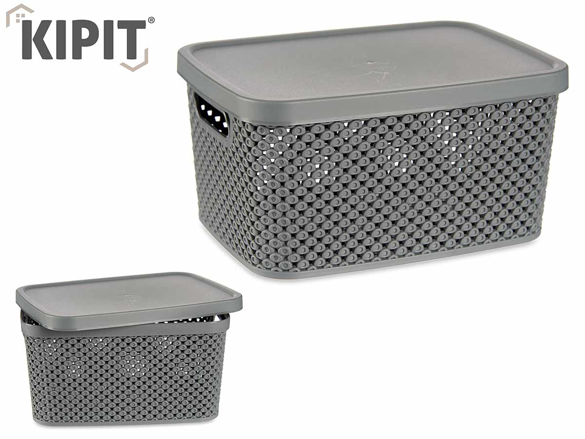 Plastic Organiser Box W Lid Anthracite 3,5L