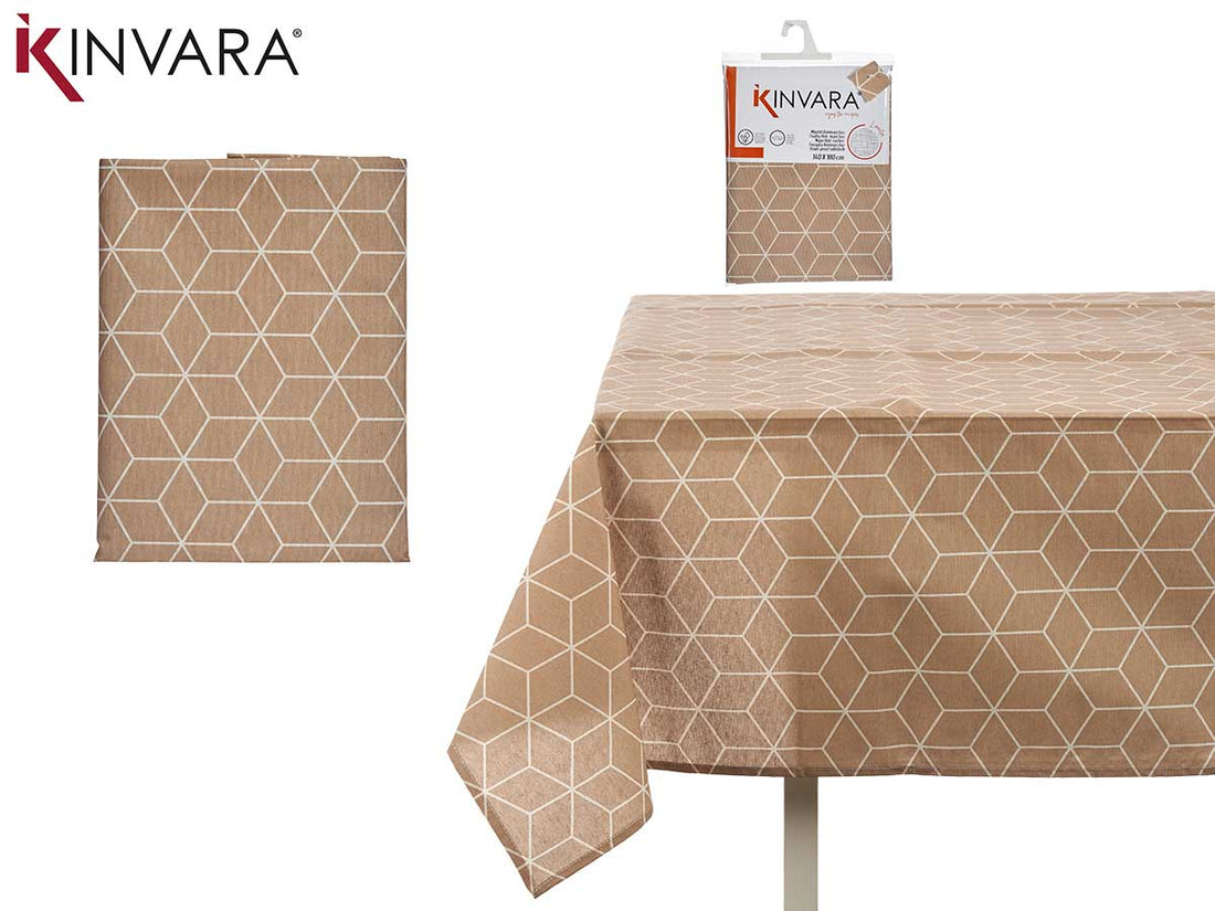 140X180Cm Beige Abstract Stain-Resist Tablecloth