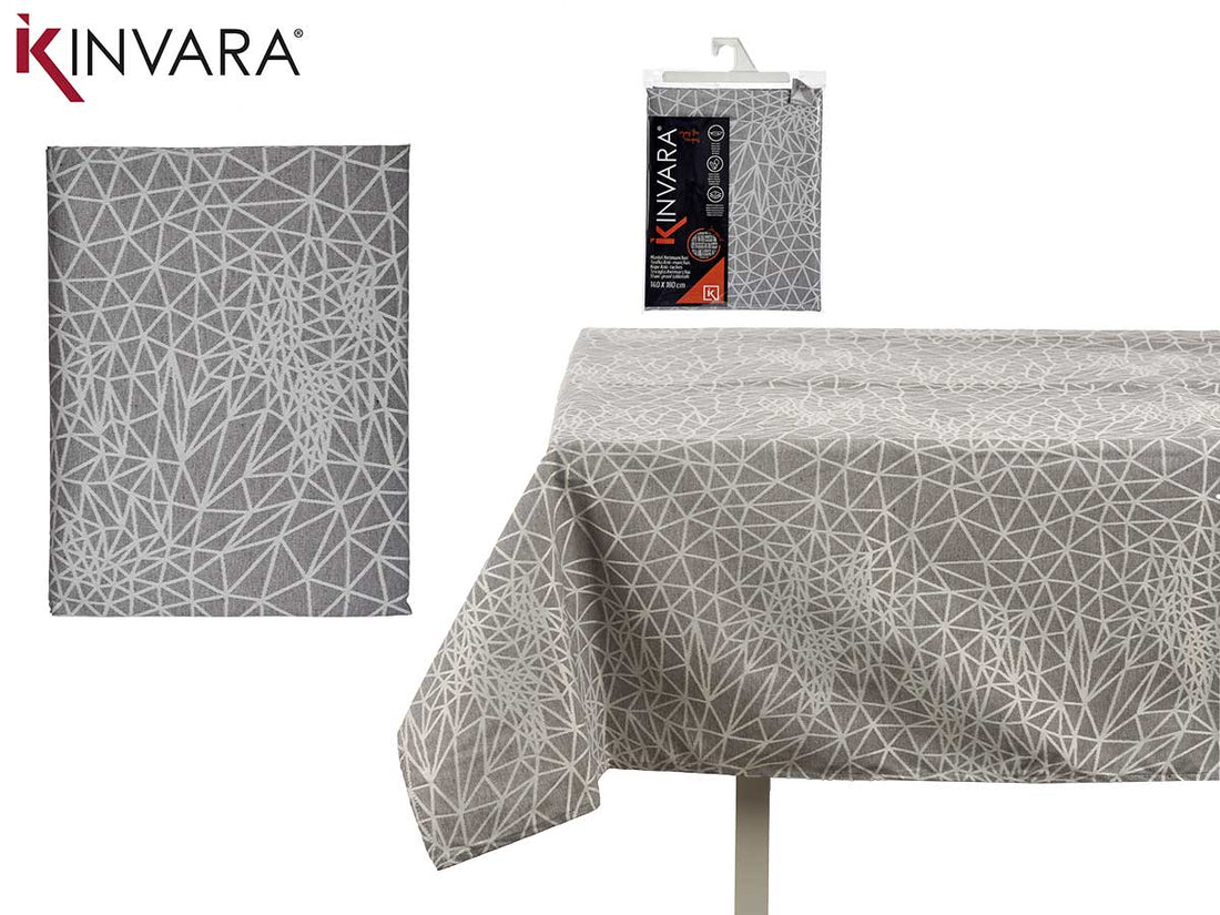 140X180Cm Jacquard Stain Resist Grey Tablecloth