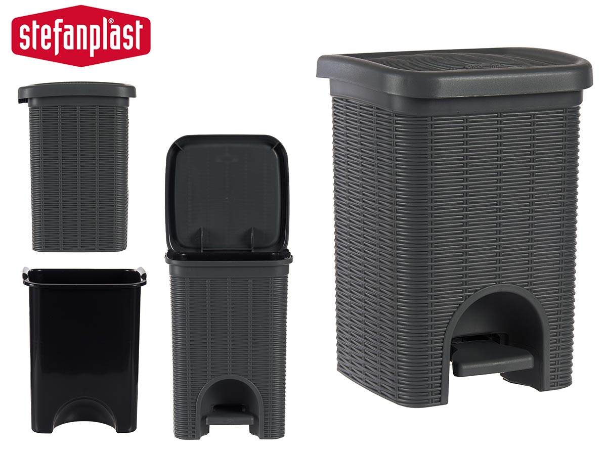 Small Grey Elegance Waste Bin 6L
