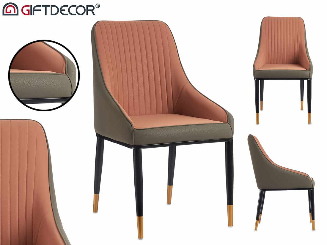 Striped Back Pink Armchair With Grey Edge