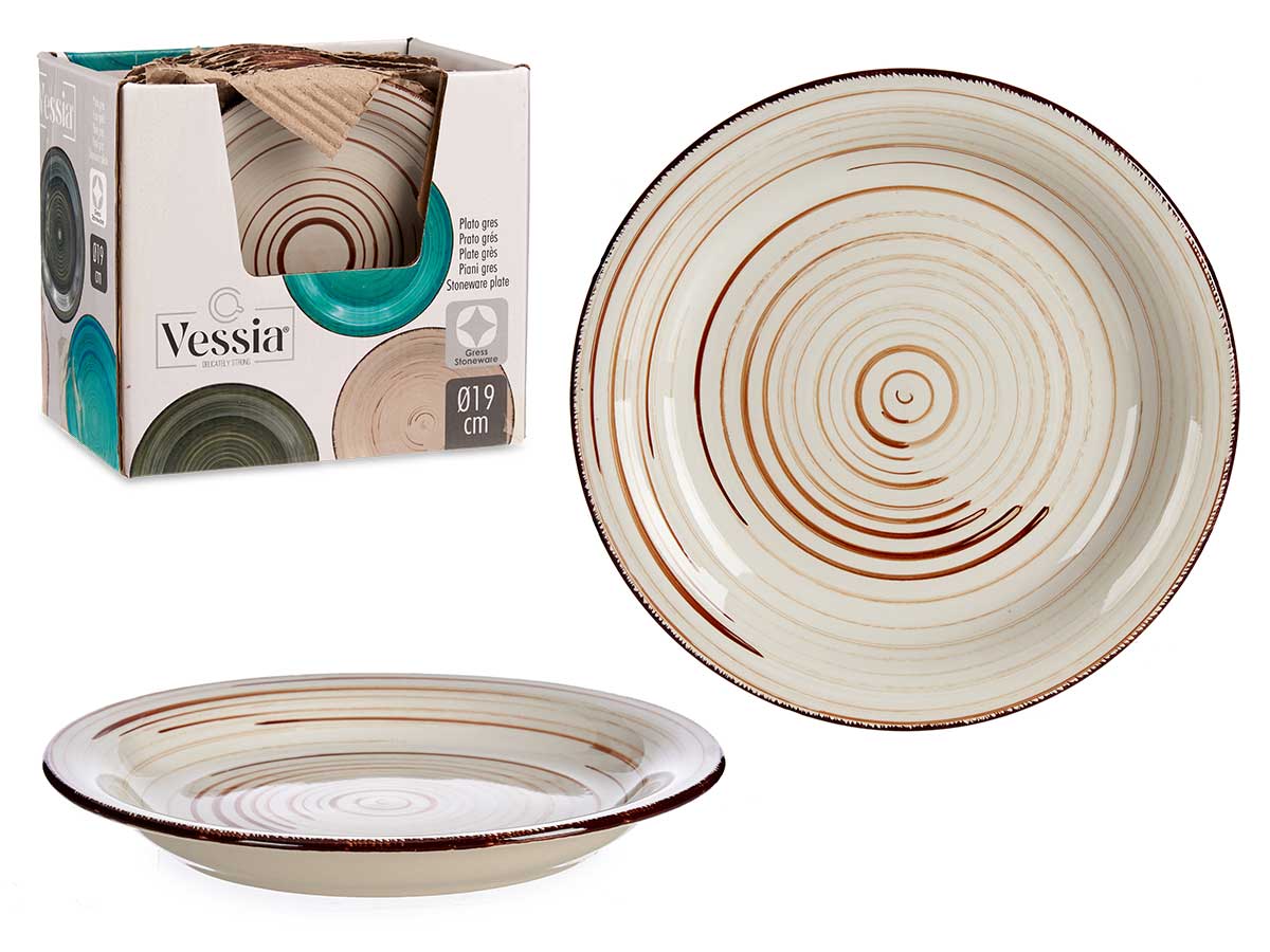 Dessert Dish Cream Stoneware With Edge