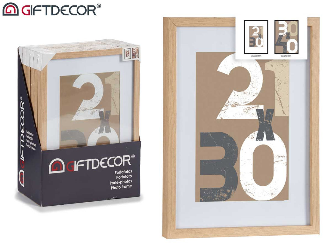 Natural Passe-Portout Wood Photoframe 21 x 30 cm