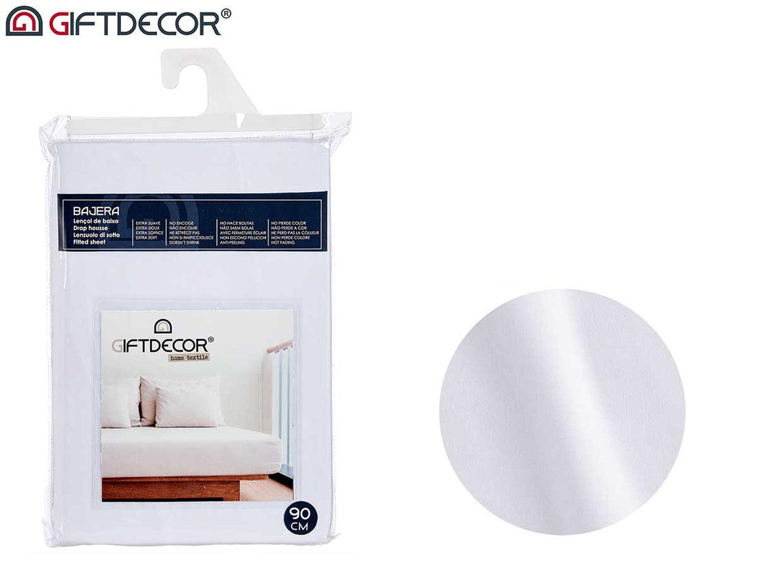 Fitted Bed Sheet 90 cm White Colour