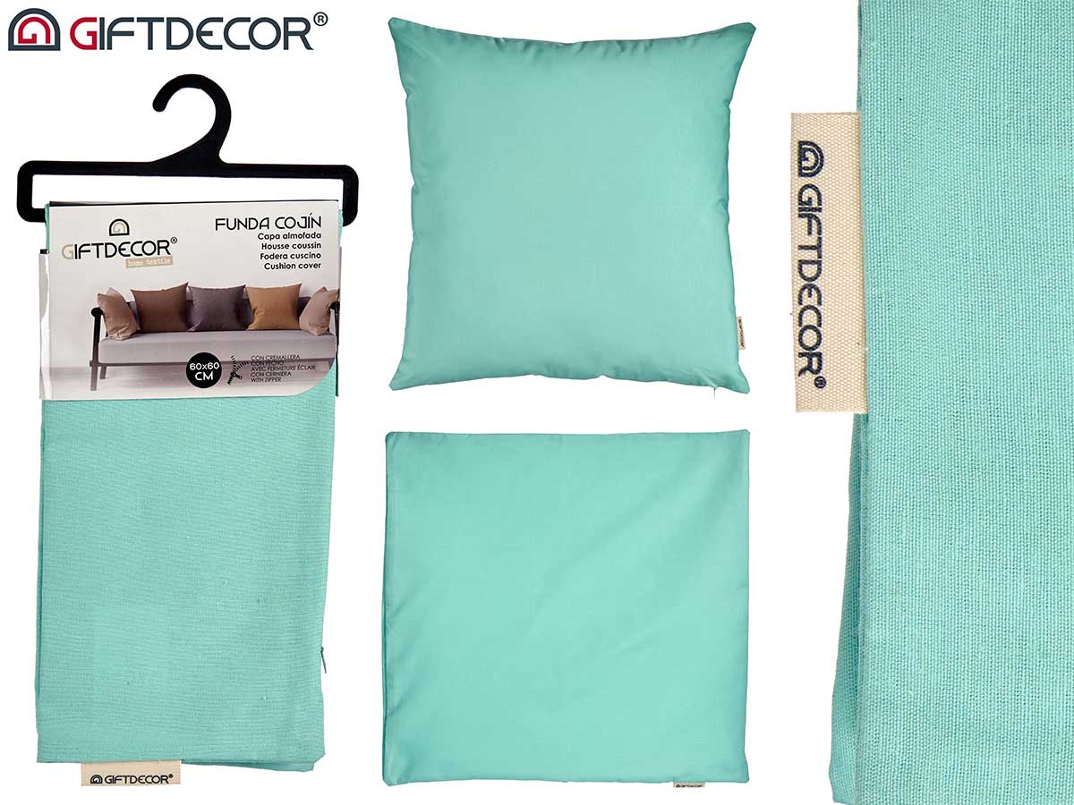 Cushion Cover With Zip Turquoise 60 x 60 cm
