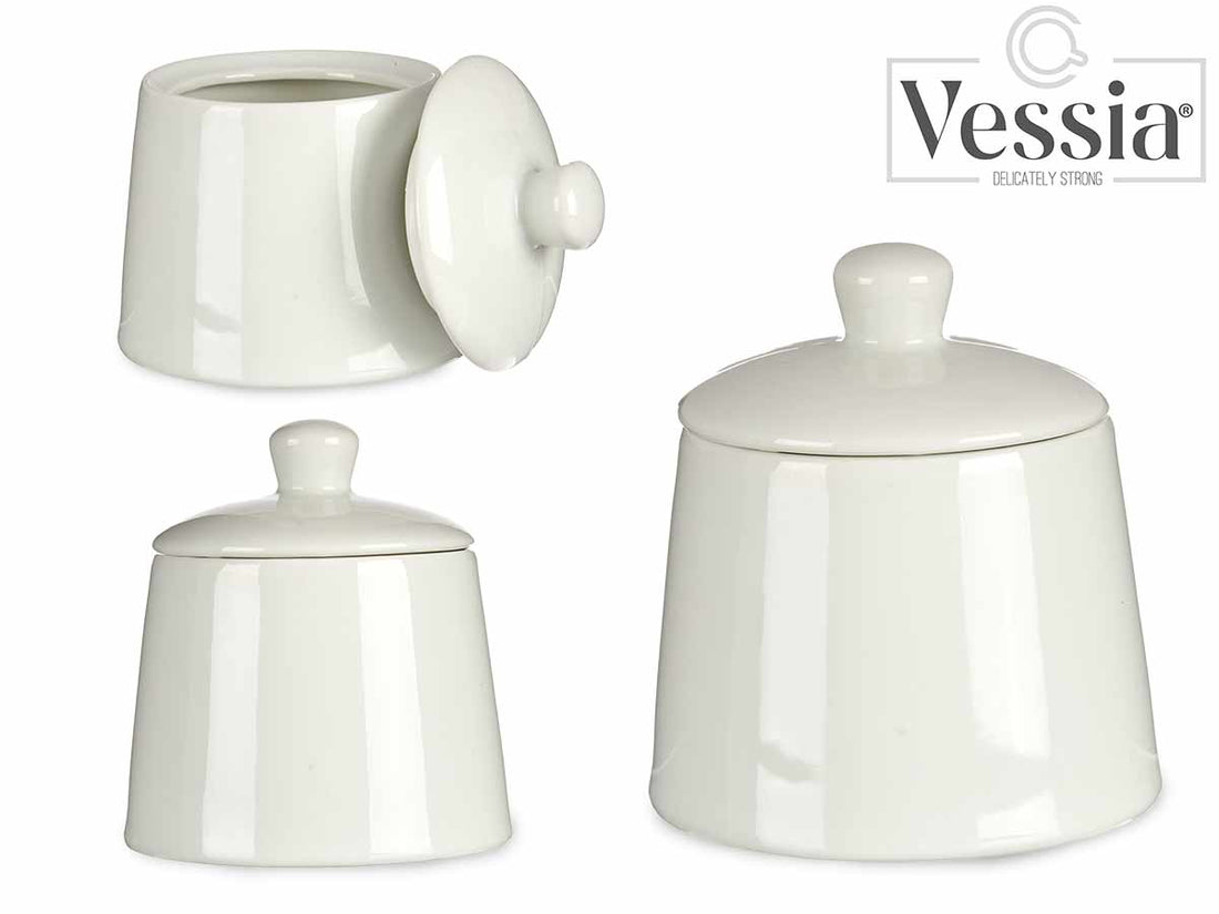 350Ml Round White Porcelain Sugar Bowl