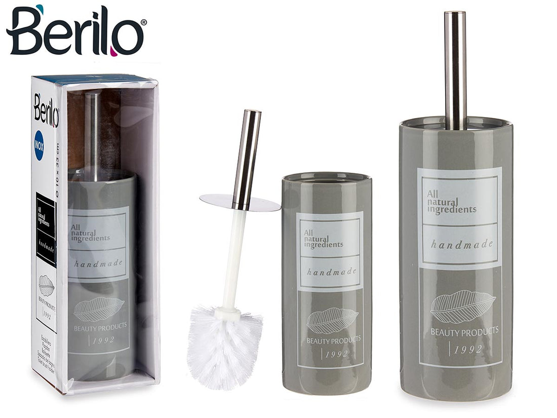 Natural Ceramic Toilet Brush Close Holder