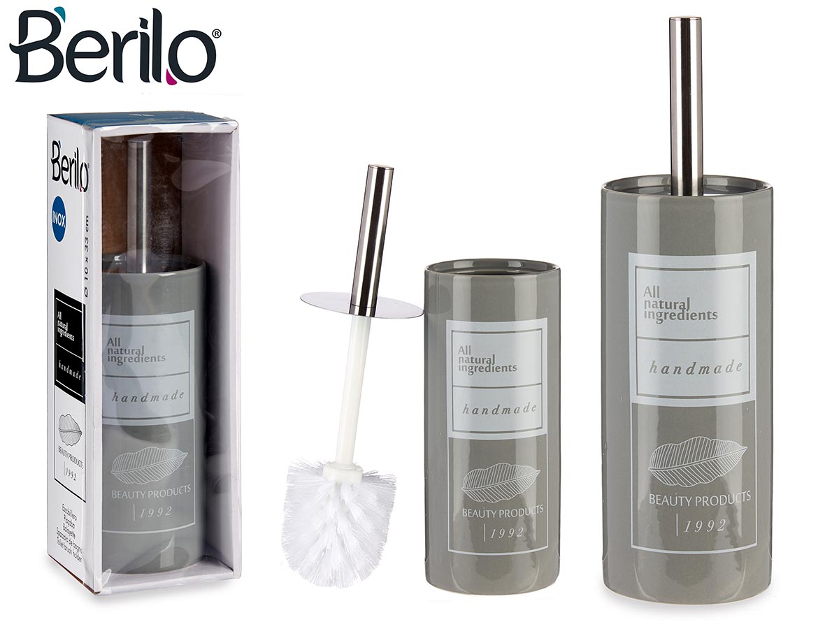 Natural Ceramic Toilet Brush Close Holder