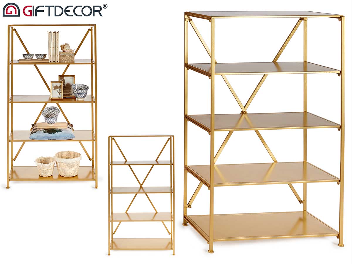Metal Golden Shelf With Five Shelves