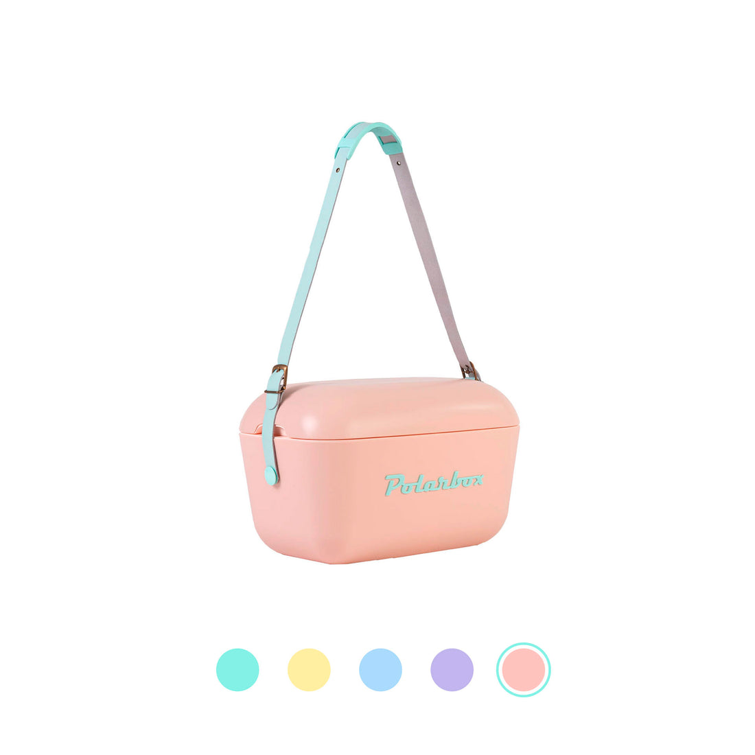 Polarbox Retro Vintage Style Cooler 12 L Nude Rose - Green Wing